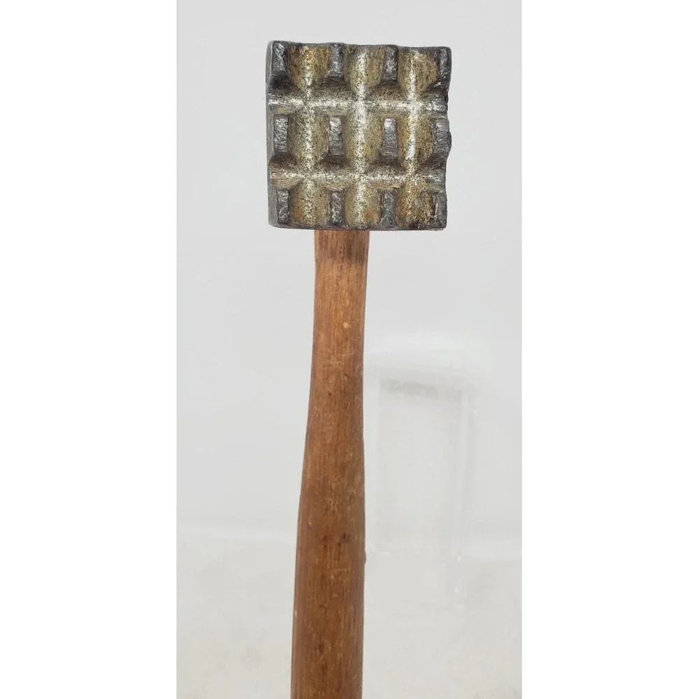 Primitive Meat Tenderizer Hammer Butcher‎ Mallet Wood Handle Farmhouse Antique